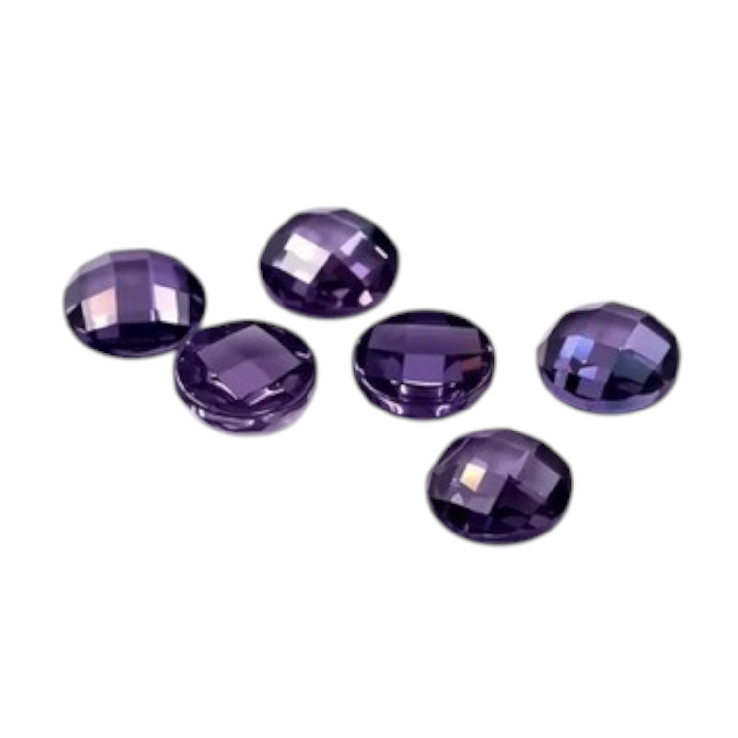 Zirconia AAAAA rond 4mm HITTEBESTENDIG Amethist Platte onderkant STAFFELKORTING