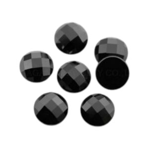 Zirconia AAAAA rond 4mm HITTEBESTENDIG Zwart Platte onderkant STAFFELKORTING