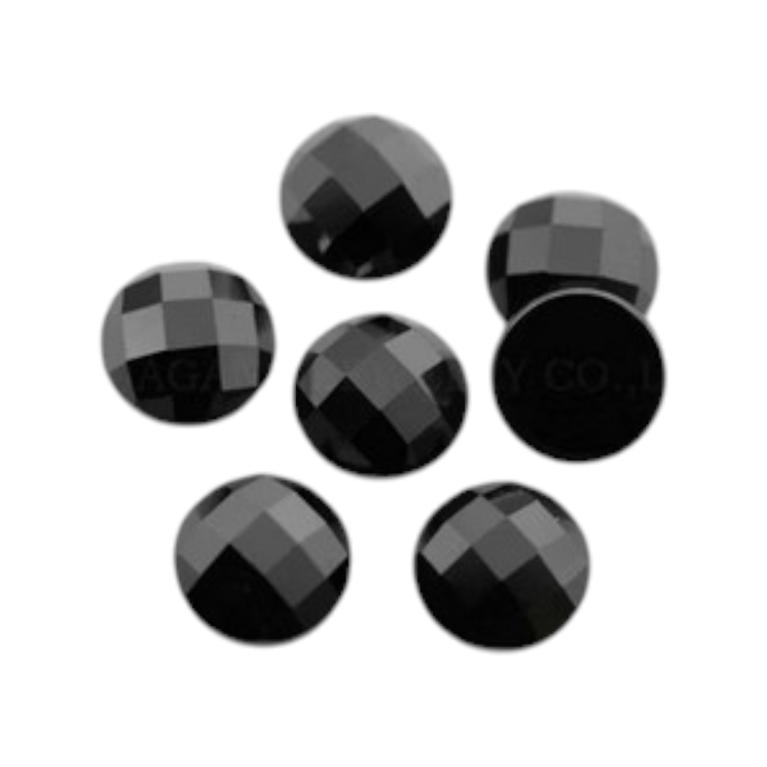 Zirconia AAAAA rond 4mm HITTEBESTENDIG Zwart Platte onderkant STAFFELKORTING