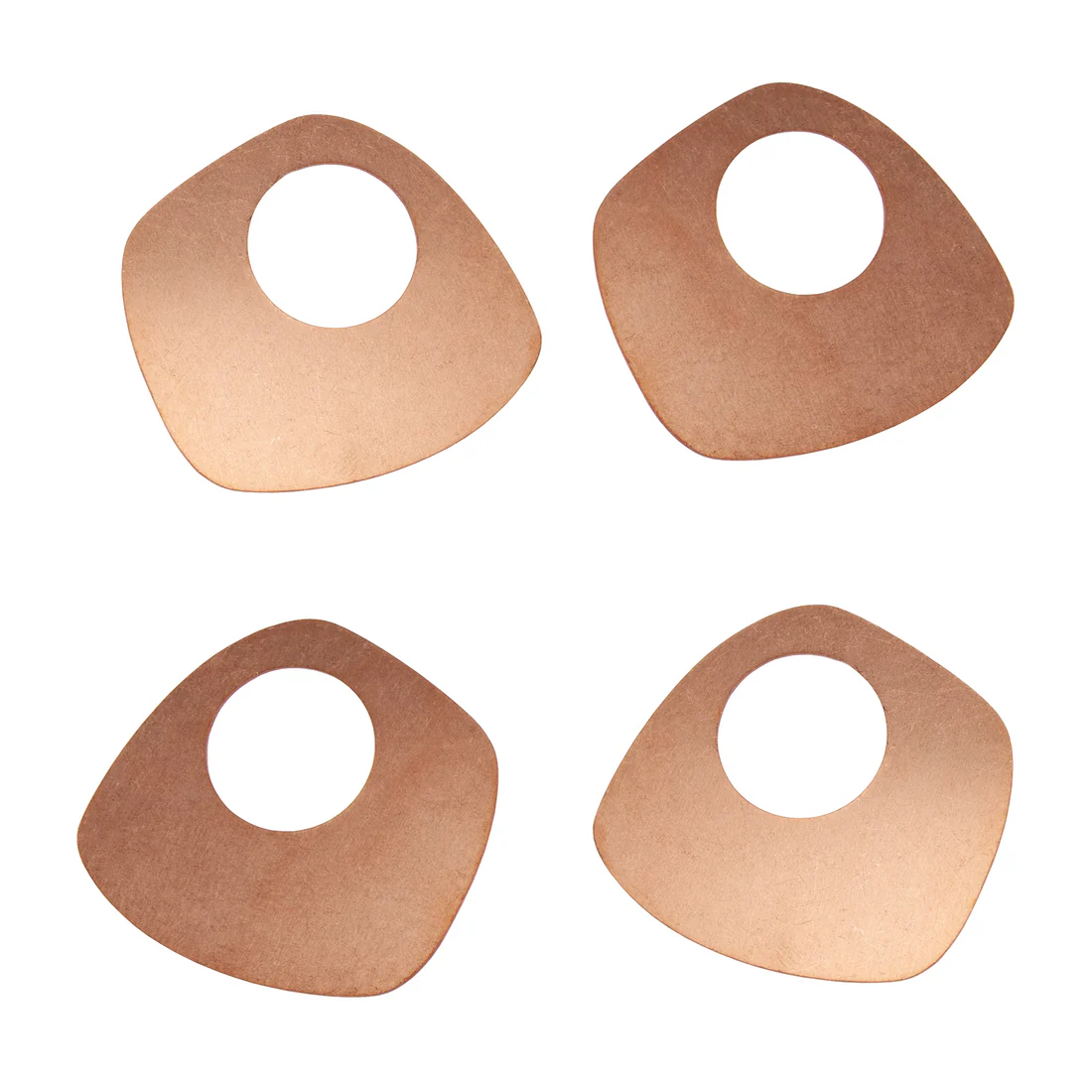 Plaques de cuivre pour la fabrication de boucles d'oreilles ou de pendentifs. Egalement pour l'émaillage. Formes variées – Image 2