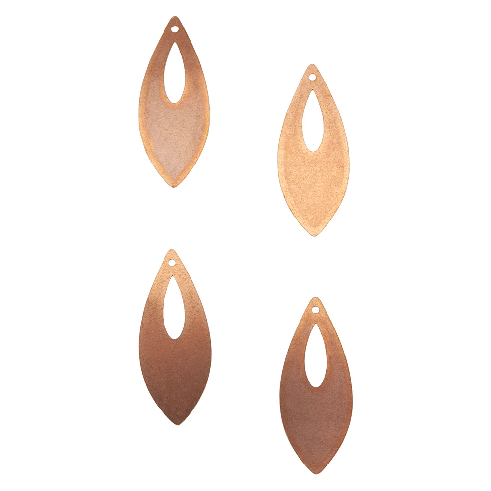 Plaques de cuivre pour la fabrication de boucles d'oreilles ou de pendentifs. Egalement pour l'émaillage. Formes variées – Image 4