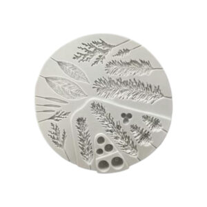 Siliconen mal met  verschillende bladeren en takjes