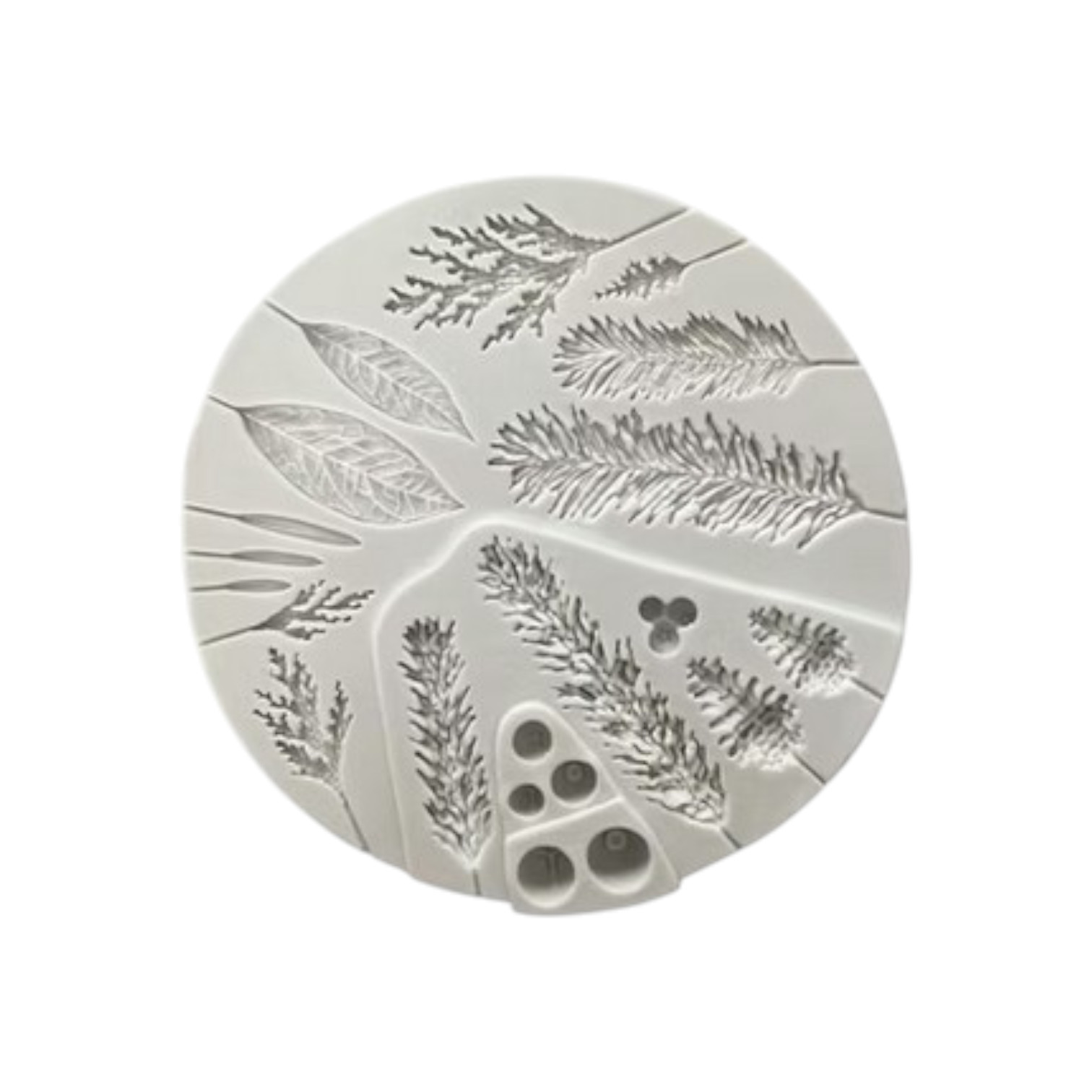 Siliconen mal met verschillende bladeren en takjes