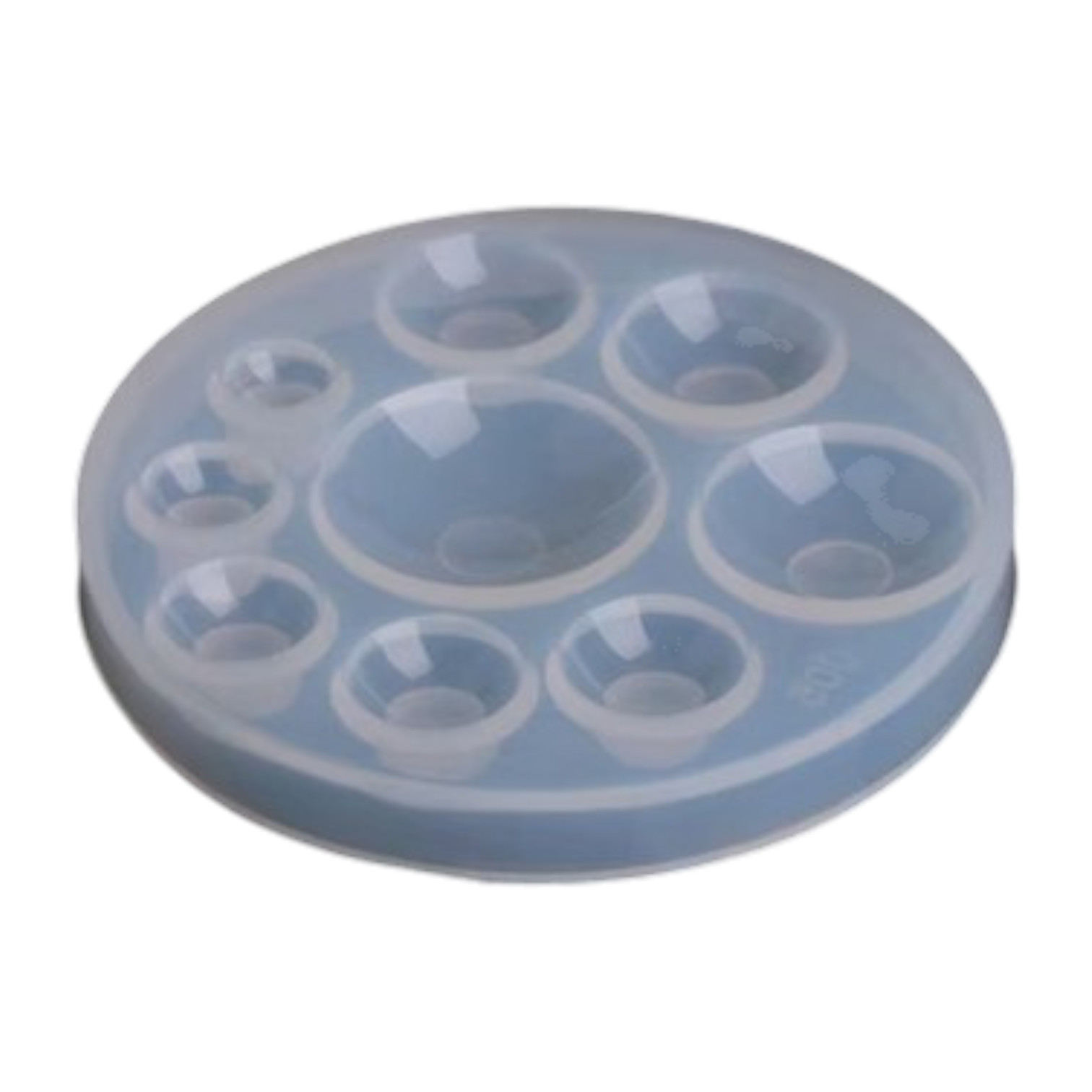 Siliconen mal met 9 halve bollen. Ook geschikt als droogmal