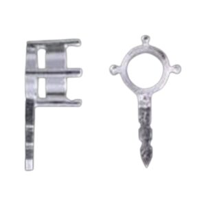 Chaton Ronde Steen 10 mm met pin. Zilver. premium (K-0088)