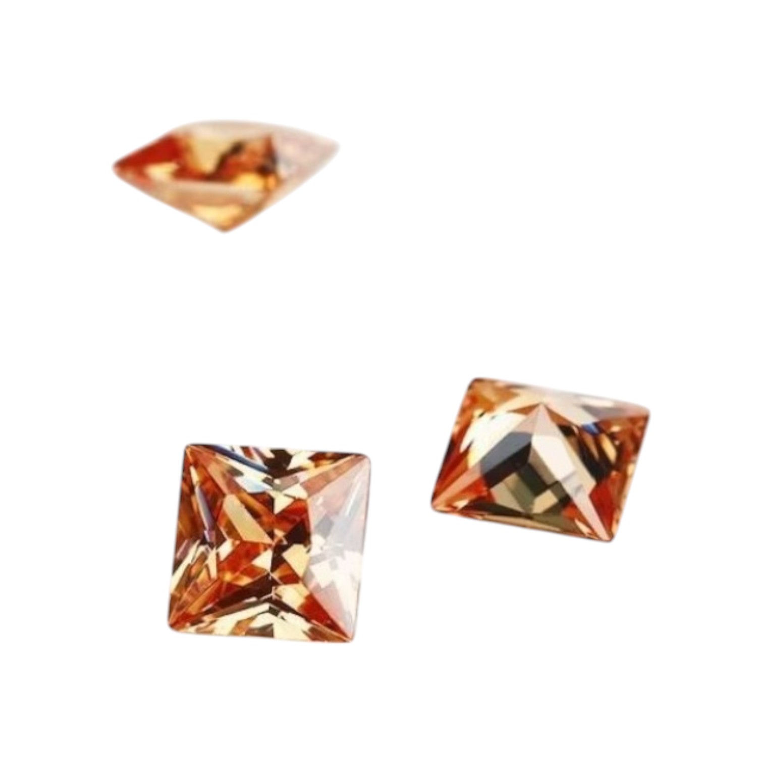 Zirconia AAAAA vierkant Div Afmetingen HITTEBESTENDIG Champagne STAFFELKORTING - Afbeelding 2