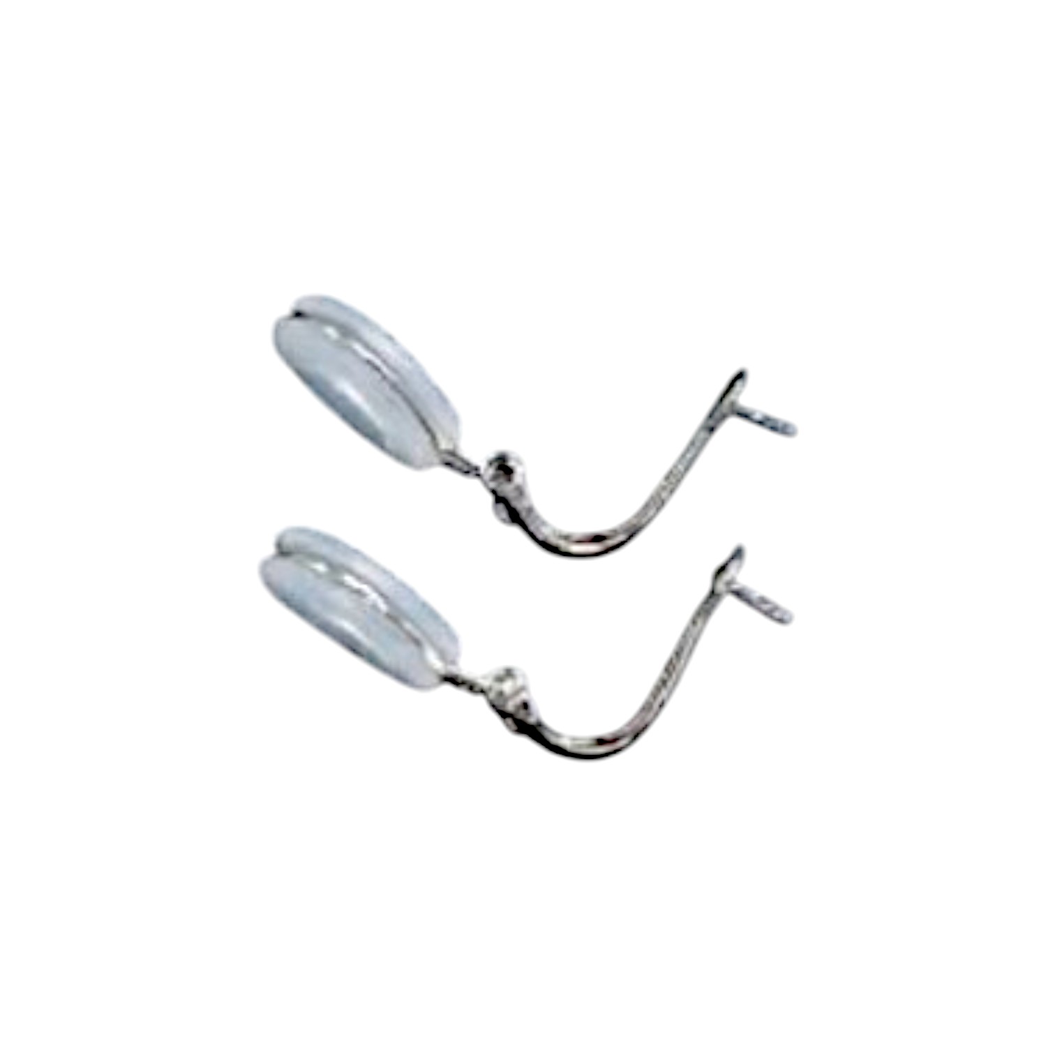 Clips d'oreille argentés avec protecteurs en silicone. 1 paire.