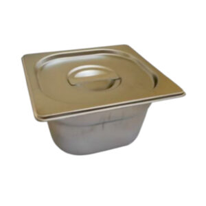 RVS container met deksel. Groot. Voor  Prometheus® Pro-7 ovens.