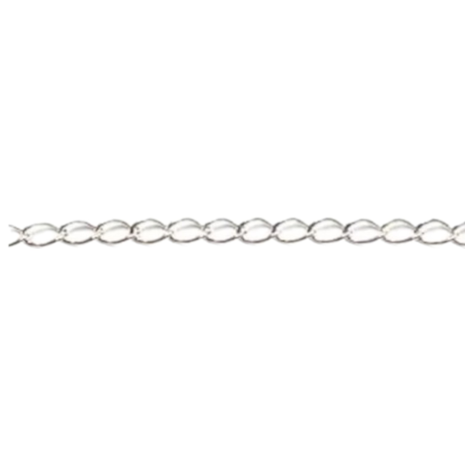 Silver chain, 925 Sterling Silver Curb link. Price per meter.