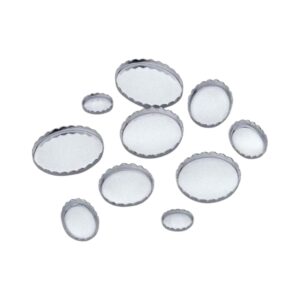 Zetbakje ovaal 999 fine zilver gekarteld Diverse afmetingen