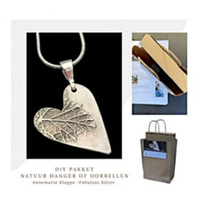 DIY pakket Zilveren "nature" hanger of oorbellen -  Beginners Friendly