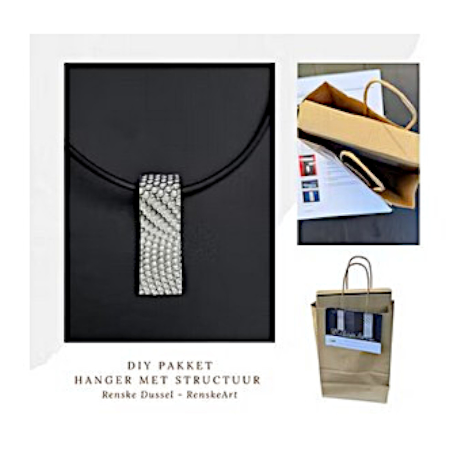 DIY pakket Zilveren hanger met structuur - Beginners Friendly