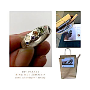 DIY pakket Zilveren ring met zirconia. Beginners Friendly