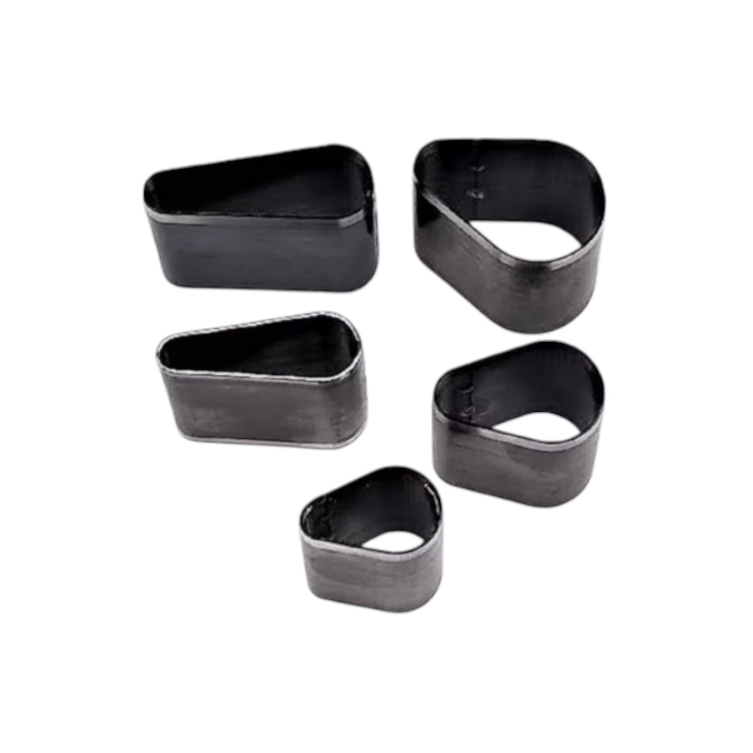 Uitsteekvormen set van 5 mini cutters druppel vorm