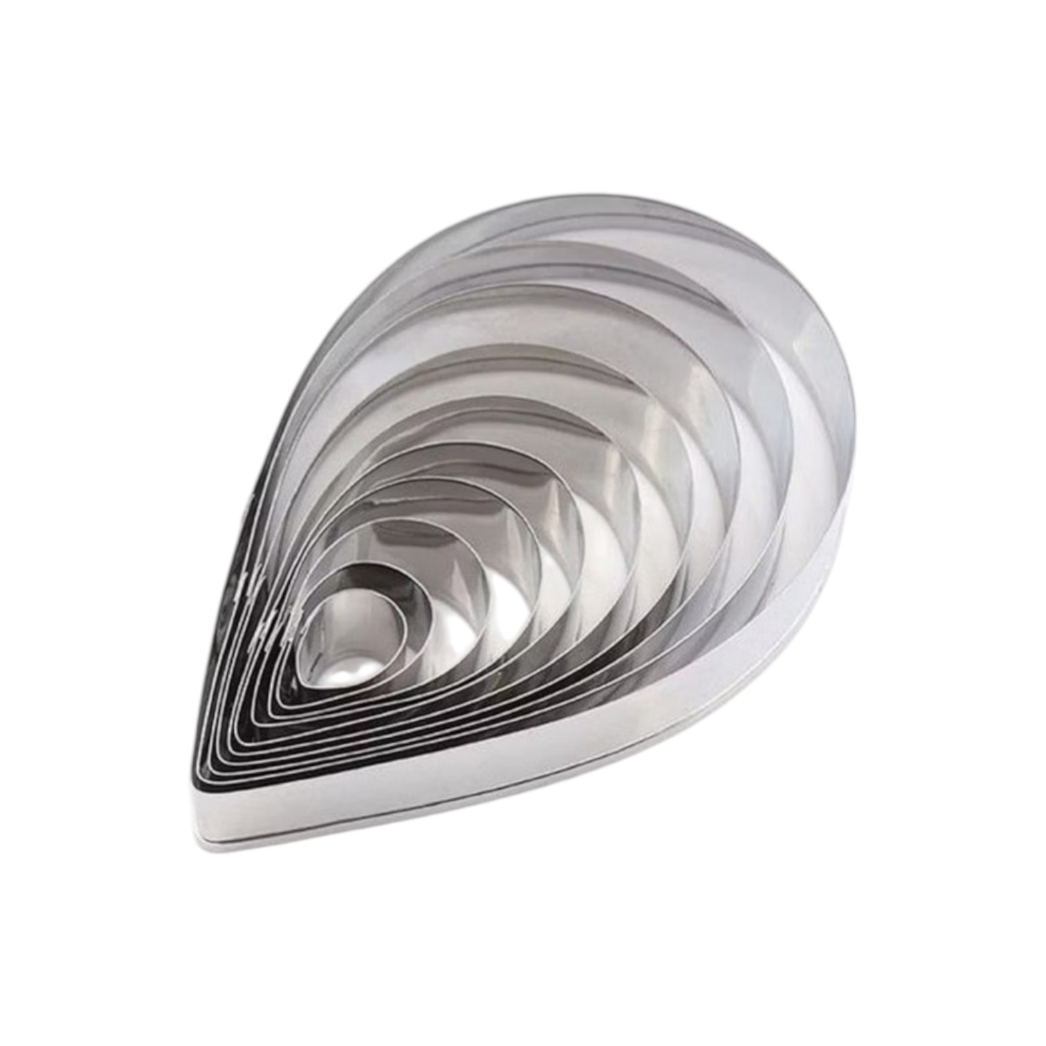 Cutters / uitsteekvormen druppel 10 delige set RVS