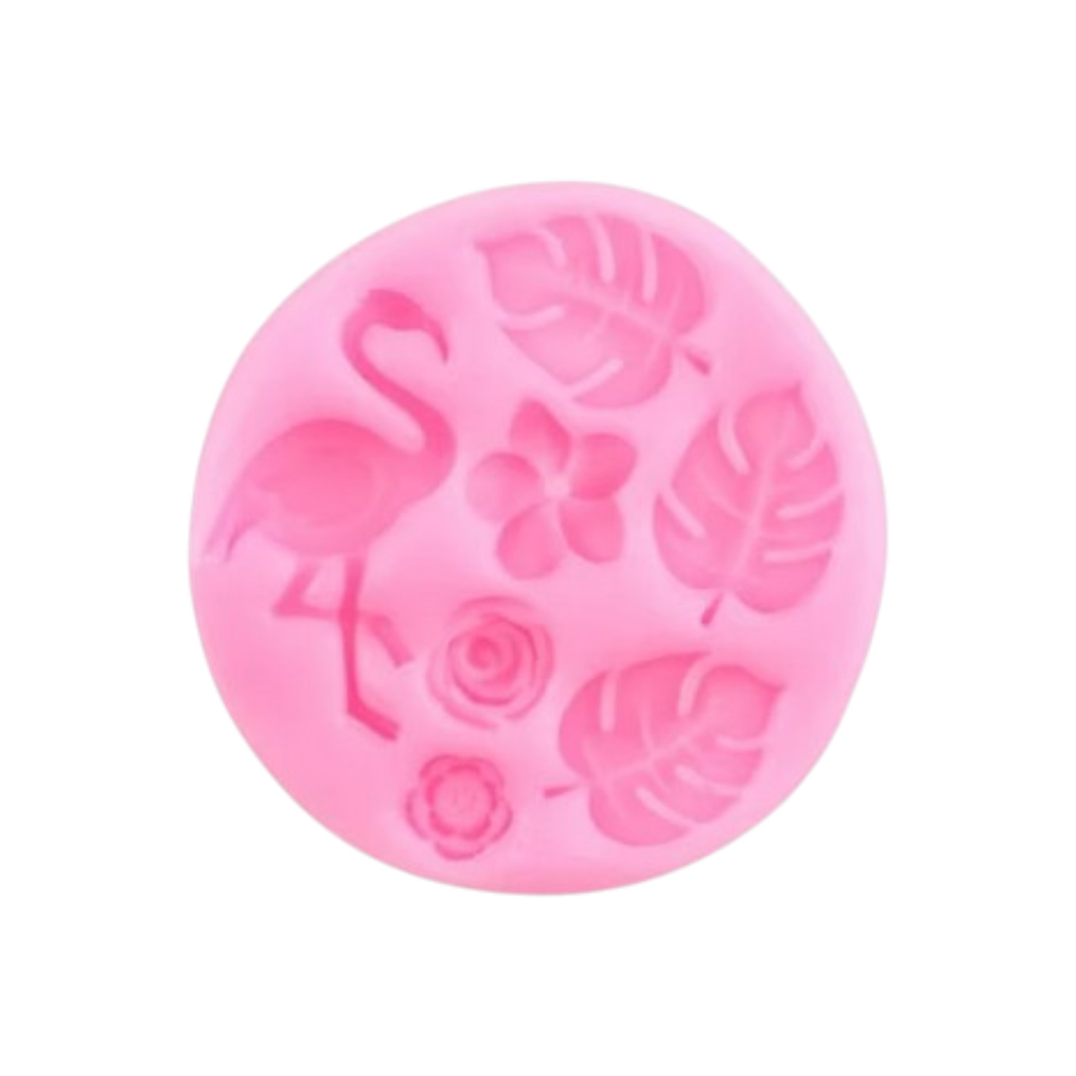 Siliconen mal Flamingo, bloem en blad