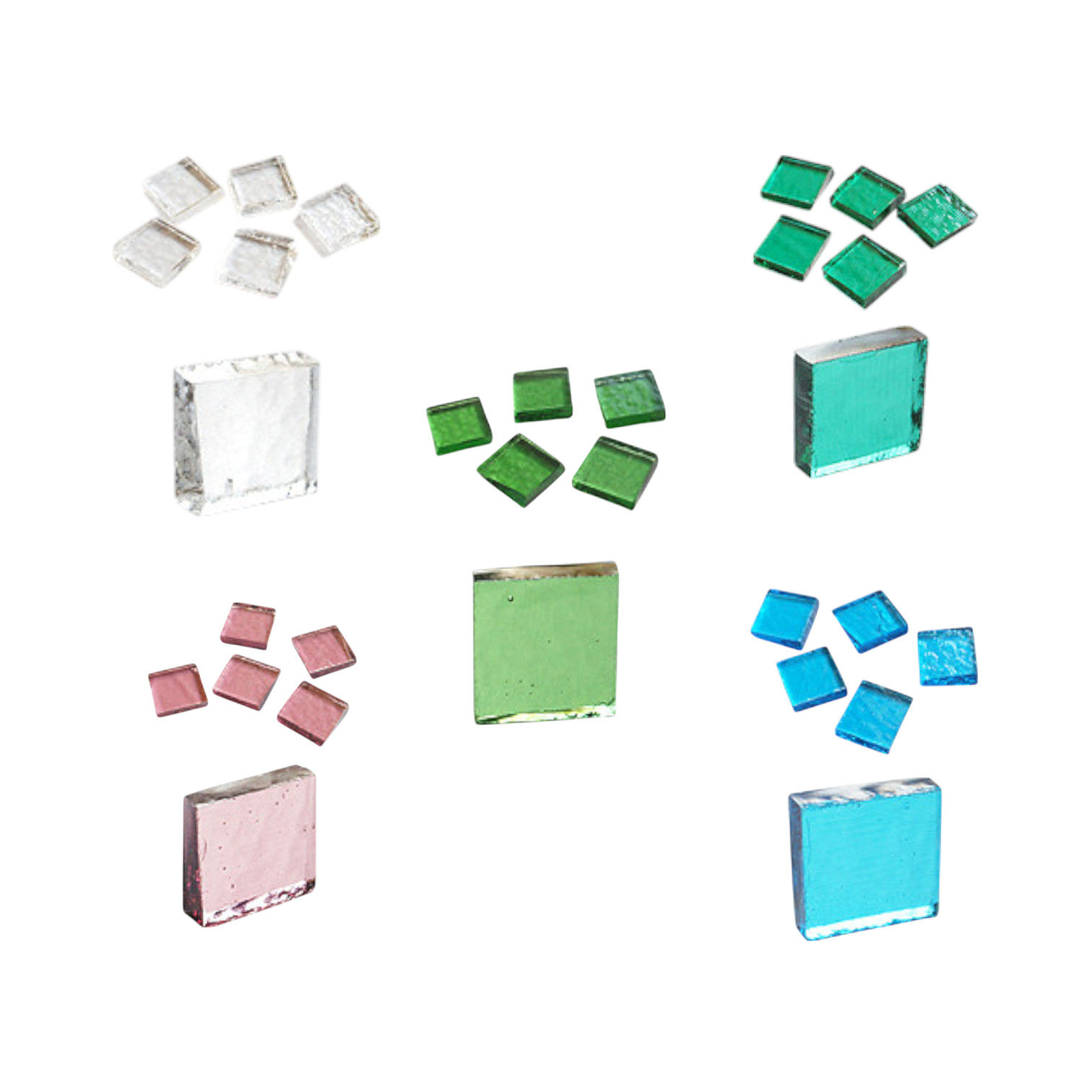 Glas nuggets diverse kleuren 10x10 mm, 5 stuks ACS voor glas fusing