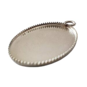 Hangerkastje met hangeroog. RVS chirurgisch staal  ovaal 13*18mm