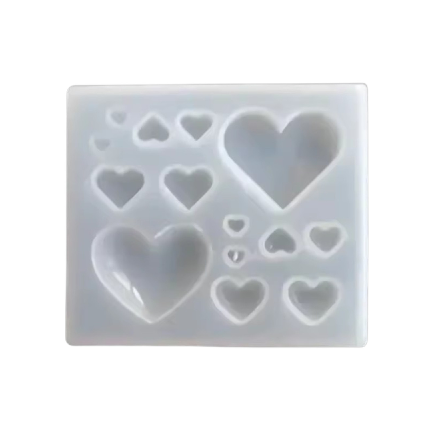 Siliconen mal met verschillende maten hartjes