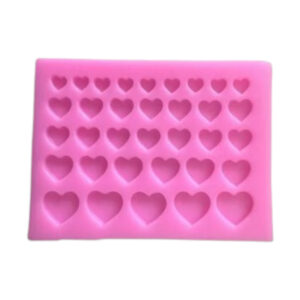 Siliconen mal met verschillende maten mini hartjes