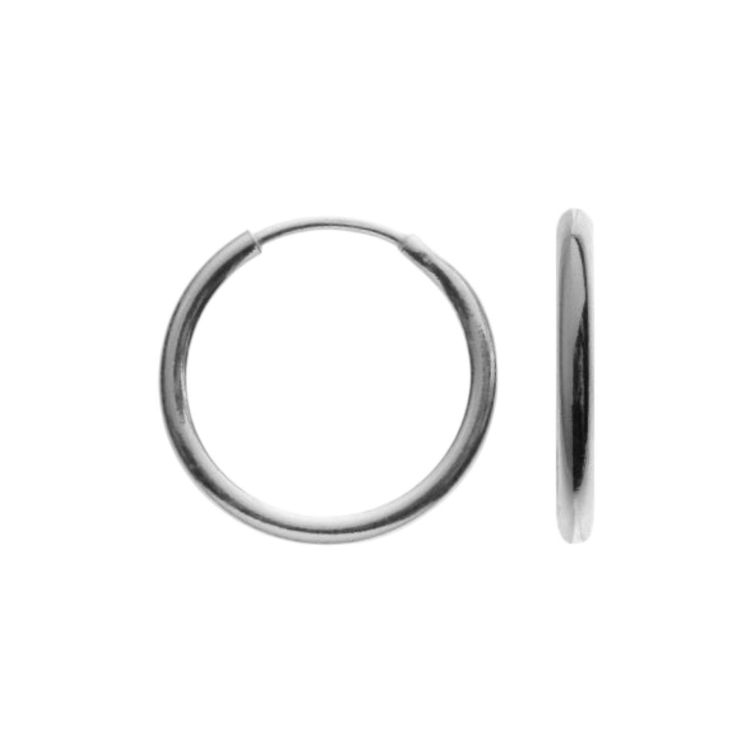 Zilveren creolen. Glanzend. 925 Sterling. 1 paar Diverse diameter