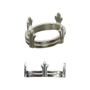 Chaton Ronde Steen 10*14 mm Zilver. premium (K-0286)