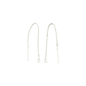 Oorbellen stekertjes met ketting en hangeroog 925 sterling zilver75 mm