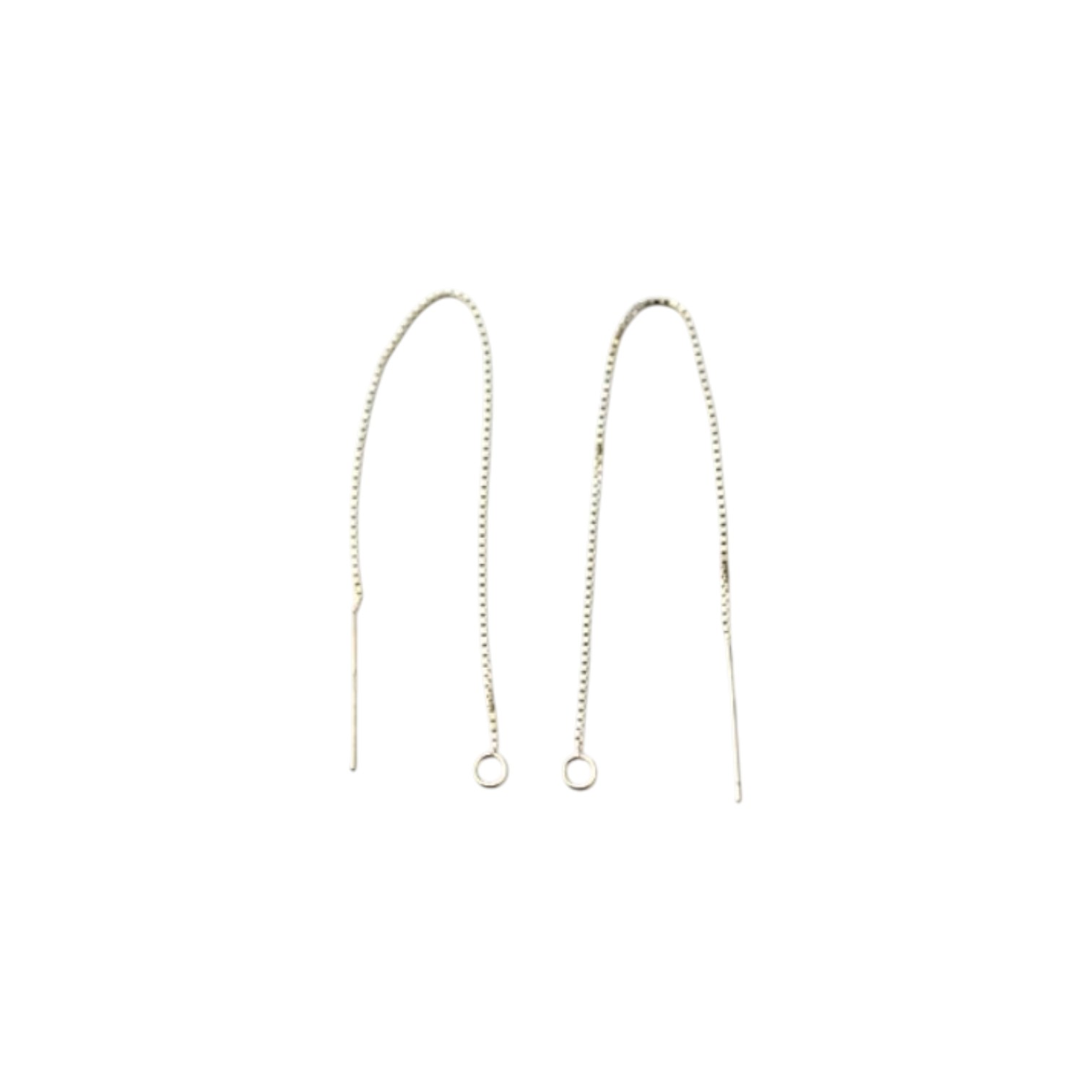 Oorbellen stekertjes met ketting en hangeroog 925 sterling zilver75 mm