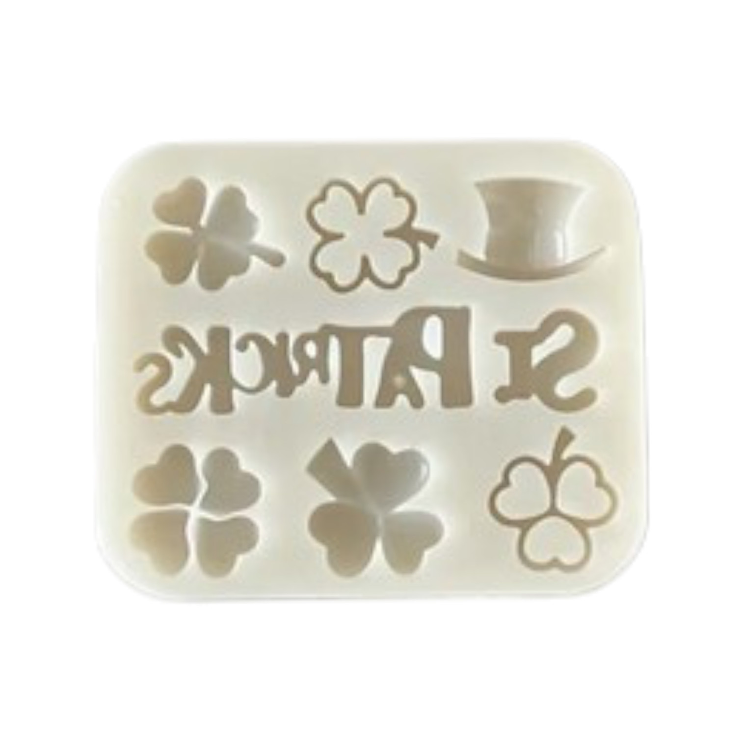 Siliconen mal met verschillende klavers, klavertje 4