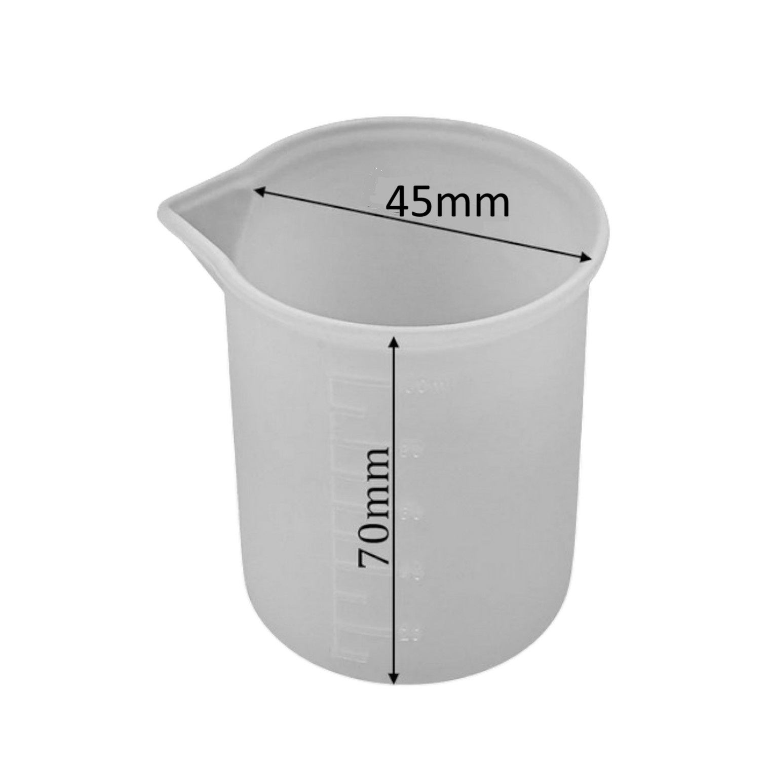 Siliconen maatbeker / mengbeker 7*4,5 cm