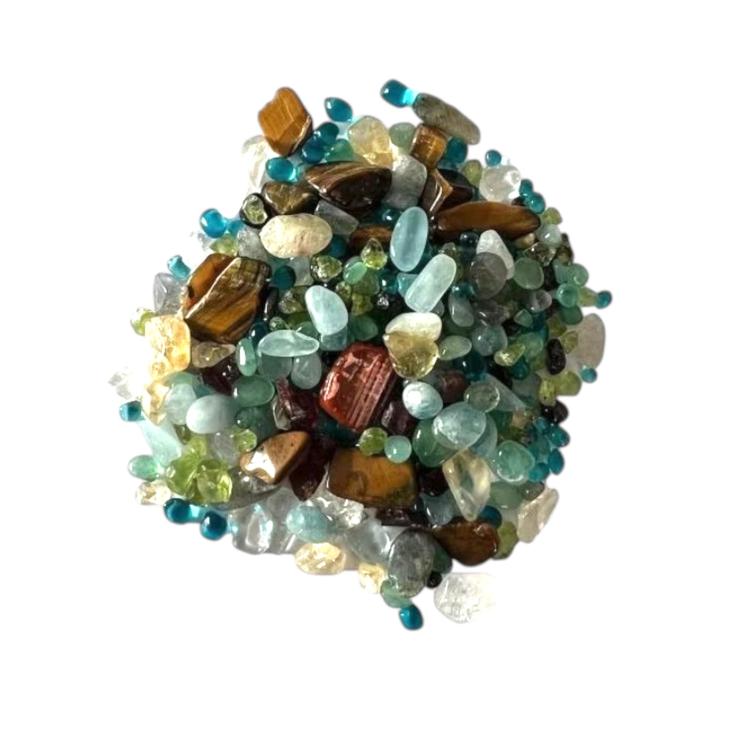 Onregelmatige natuurlijke steentjes. Mix 1 Assorti. ca 40 gram