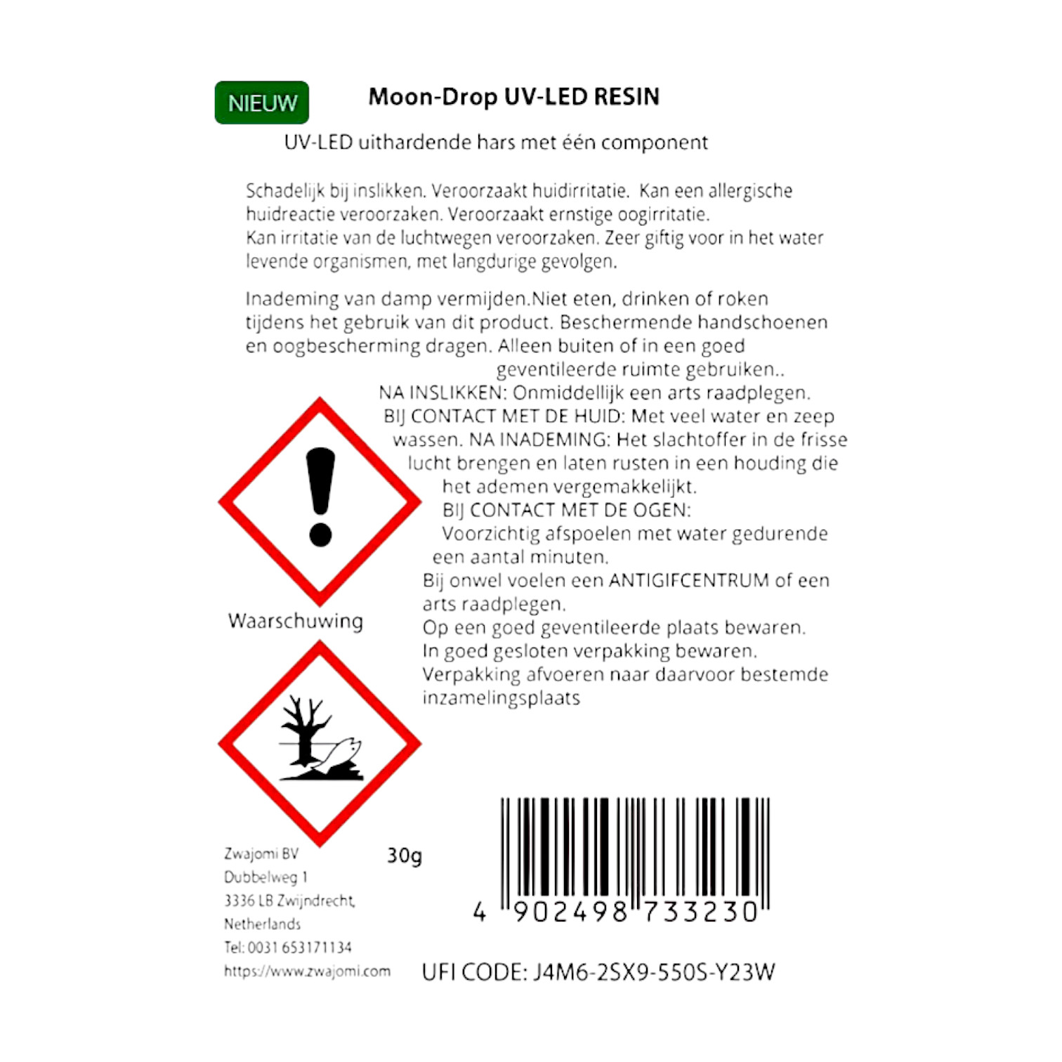 UV-LED Resin Moondrop Extra helder en extra hard 100 gr - Afbeelding 3