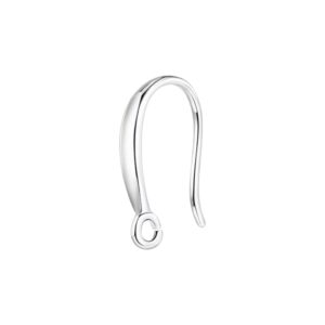 Oorbelhaakjes met brede voorkant, verzilverd. 5 paar