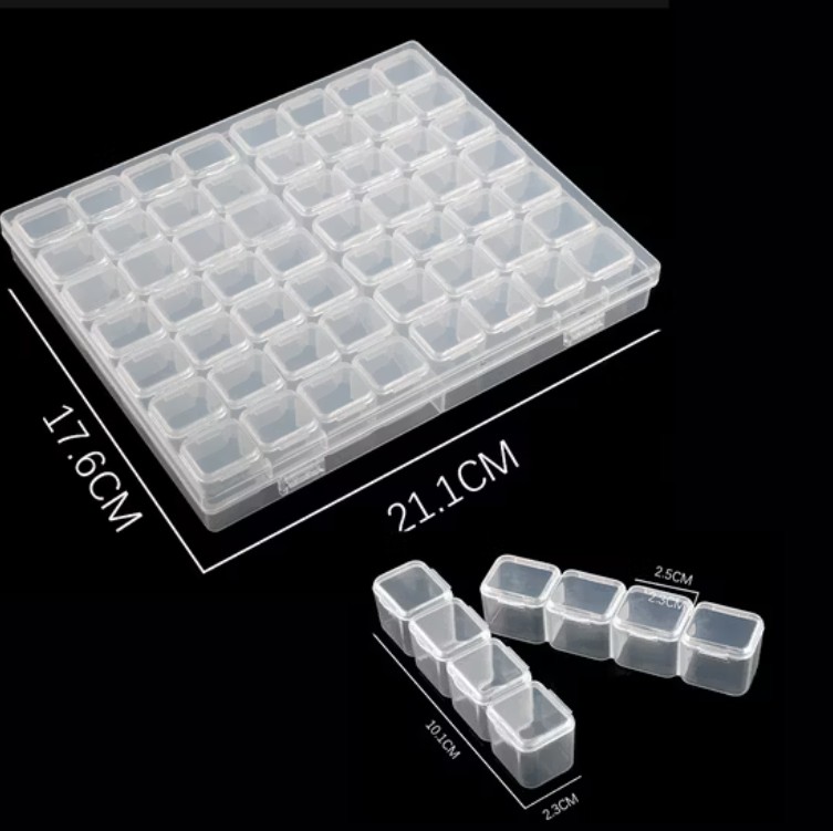 Opbergdoos voor kralen en fournituren. 56 vakjes - Afbeelding 2