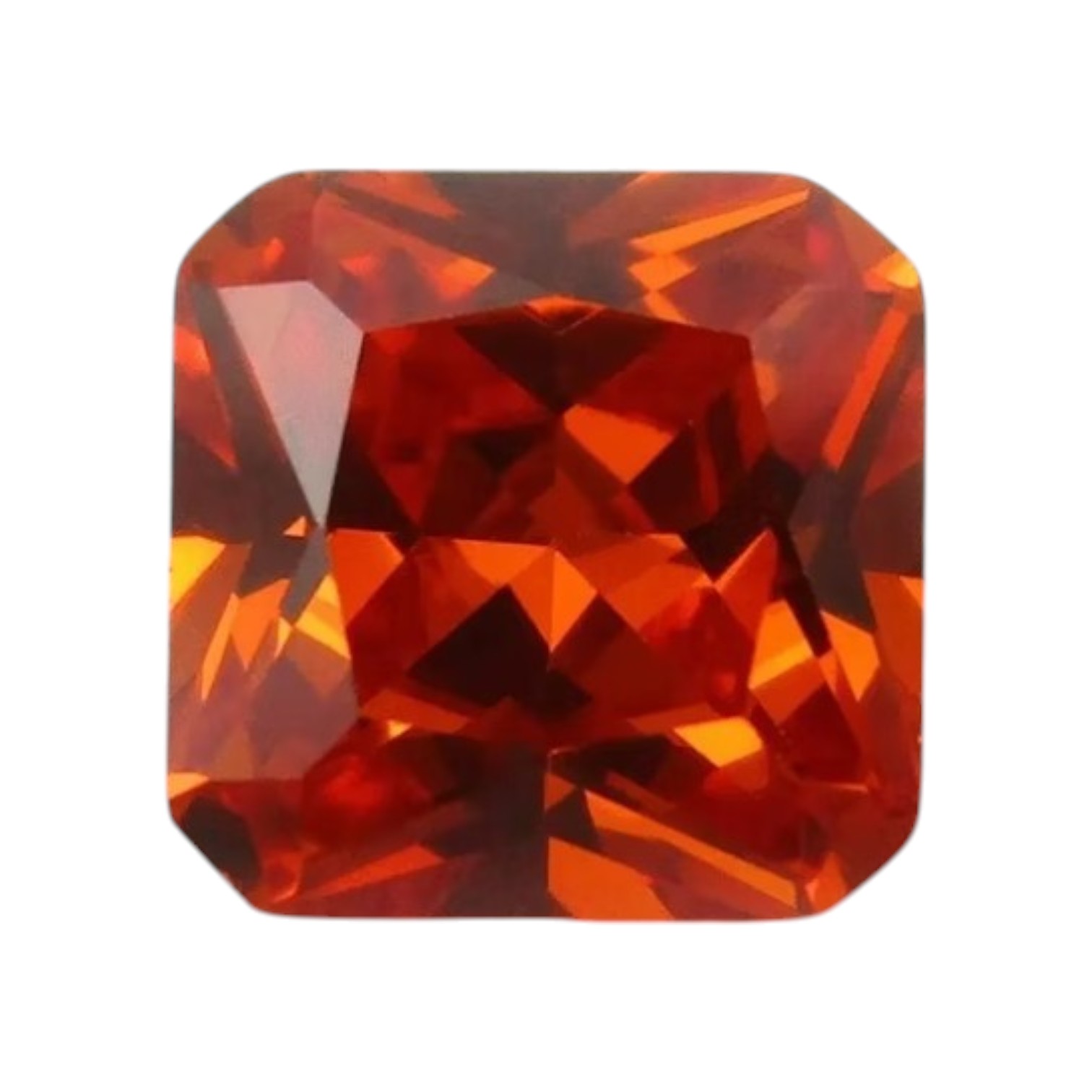 Zirconia AAAAA vierkant cushion Div Afmetingen Oranje STAFFELKORTING