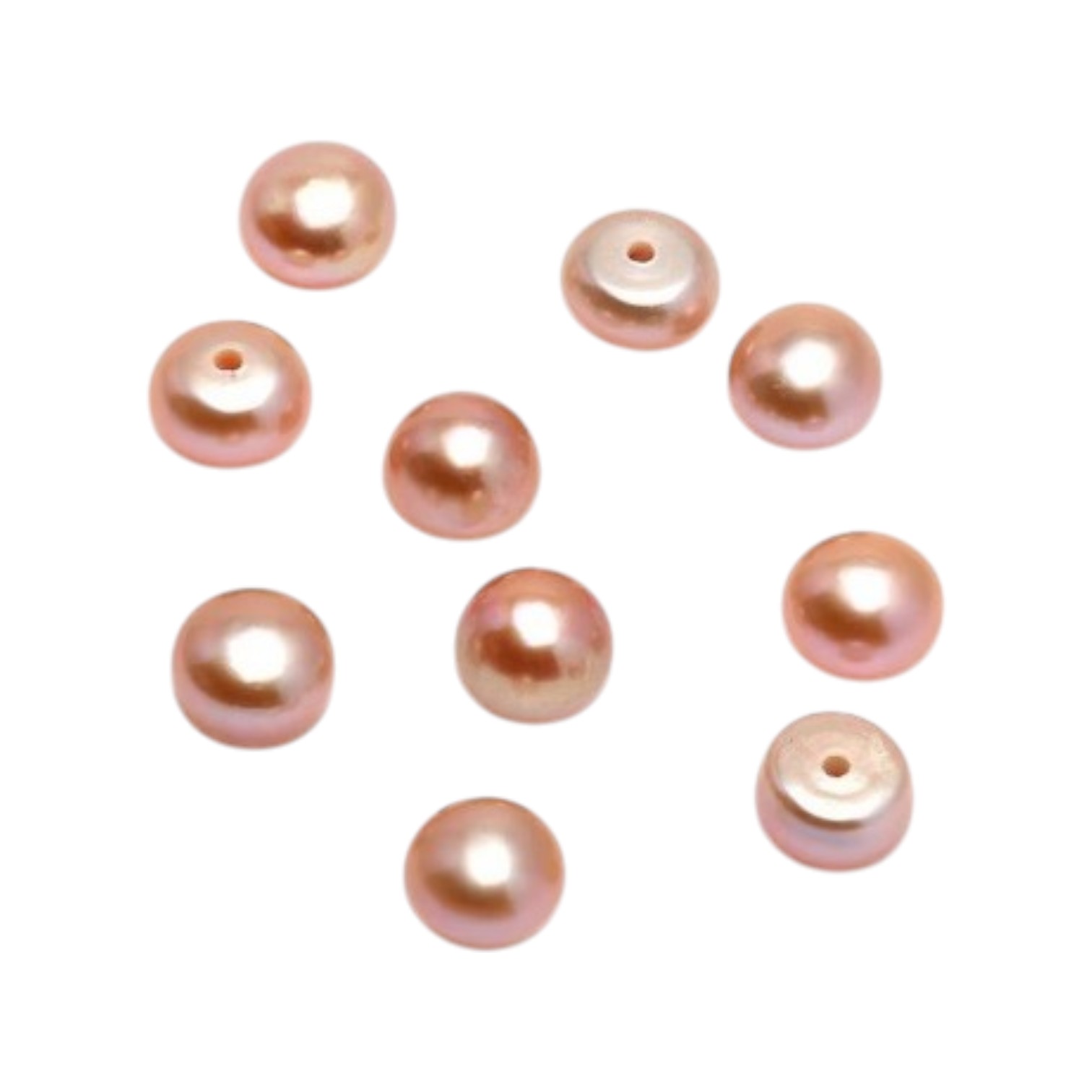 Natuurlijke gecultiveerde half geboorde parel. Rose Diverse afmetingen