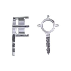 Chaton Ronde Steen 5mm met pin. Zilver. premium (K-0103)