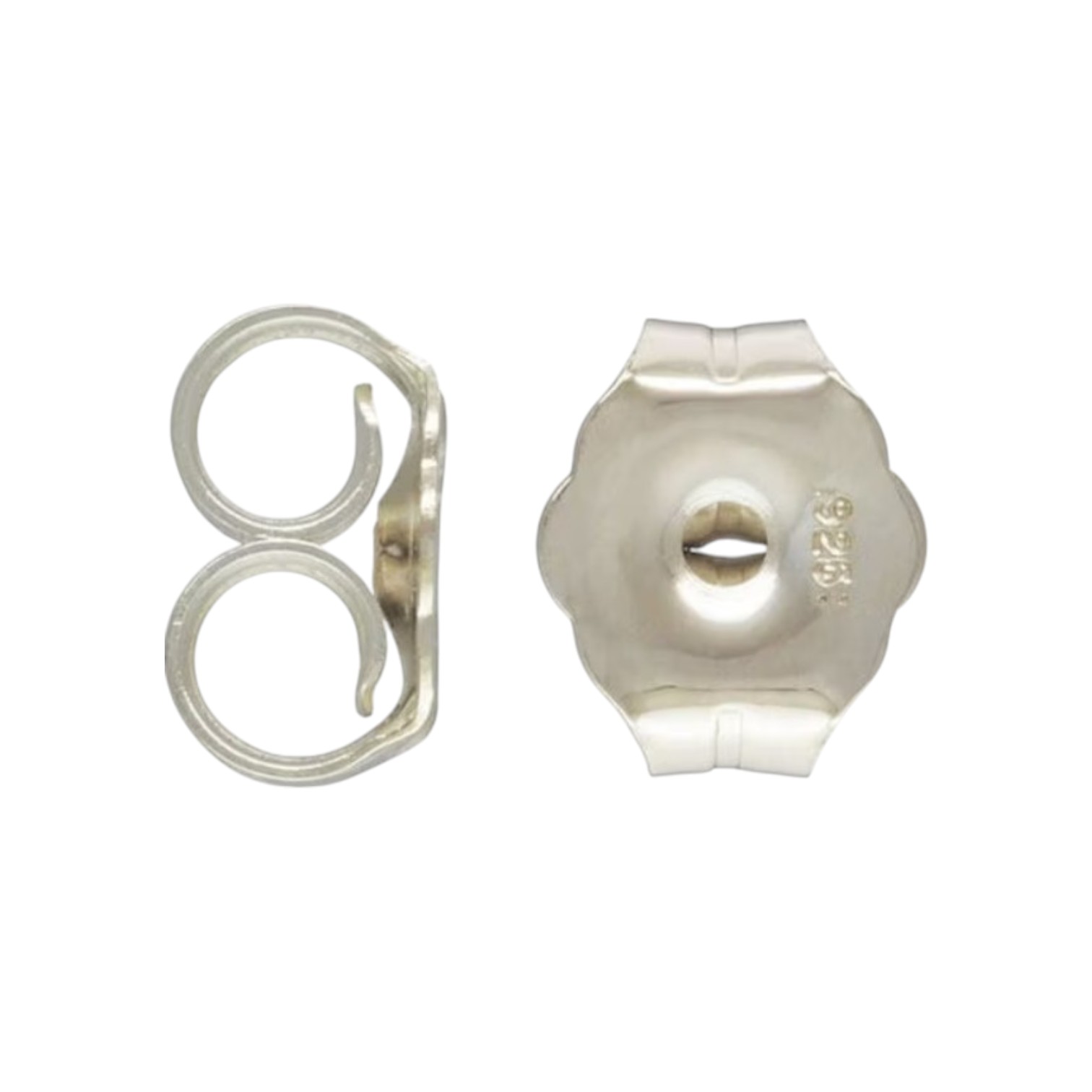 Oorbellen knopjes met open ringetje. + achterkantjes 925 Zilver. - Afbeelding 2