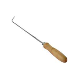 Raking tool. RVS en hout.