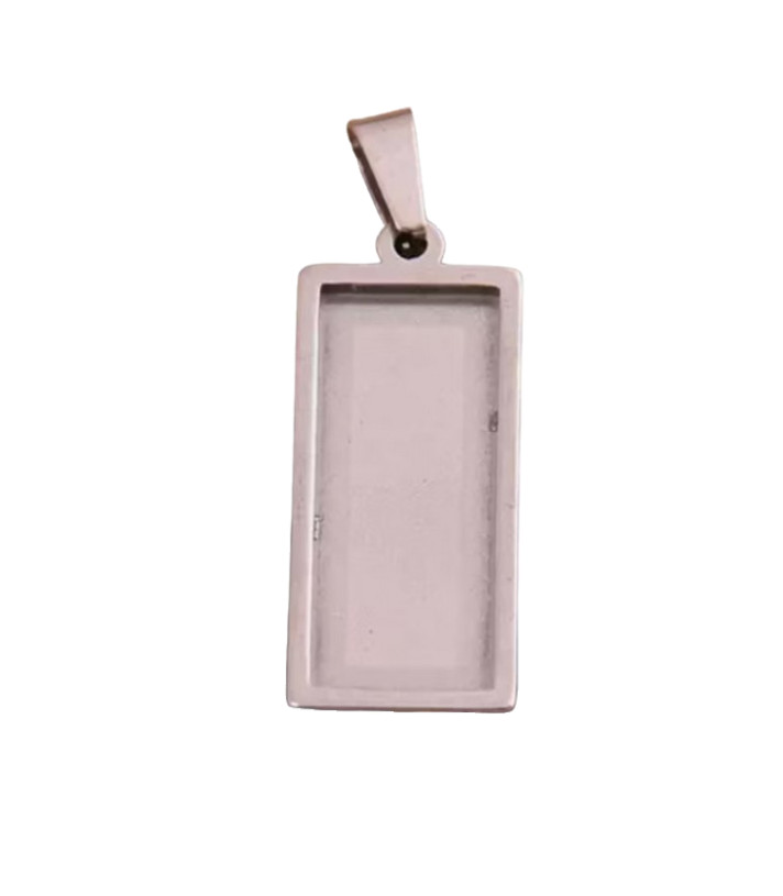 Hangerkastje met hangeroog. RVS rechthoek 10*25 mm