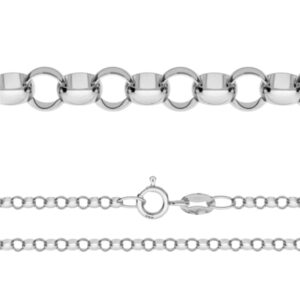 Collier en argent 925 argent Épaisseur 2,1 mm ROLO Différentes longueurs.