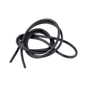 Rubber koord. Massief. Diverse diameter. Zwart. Per meter