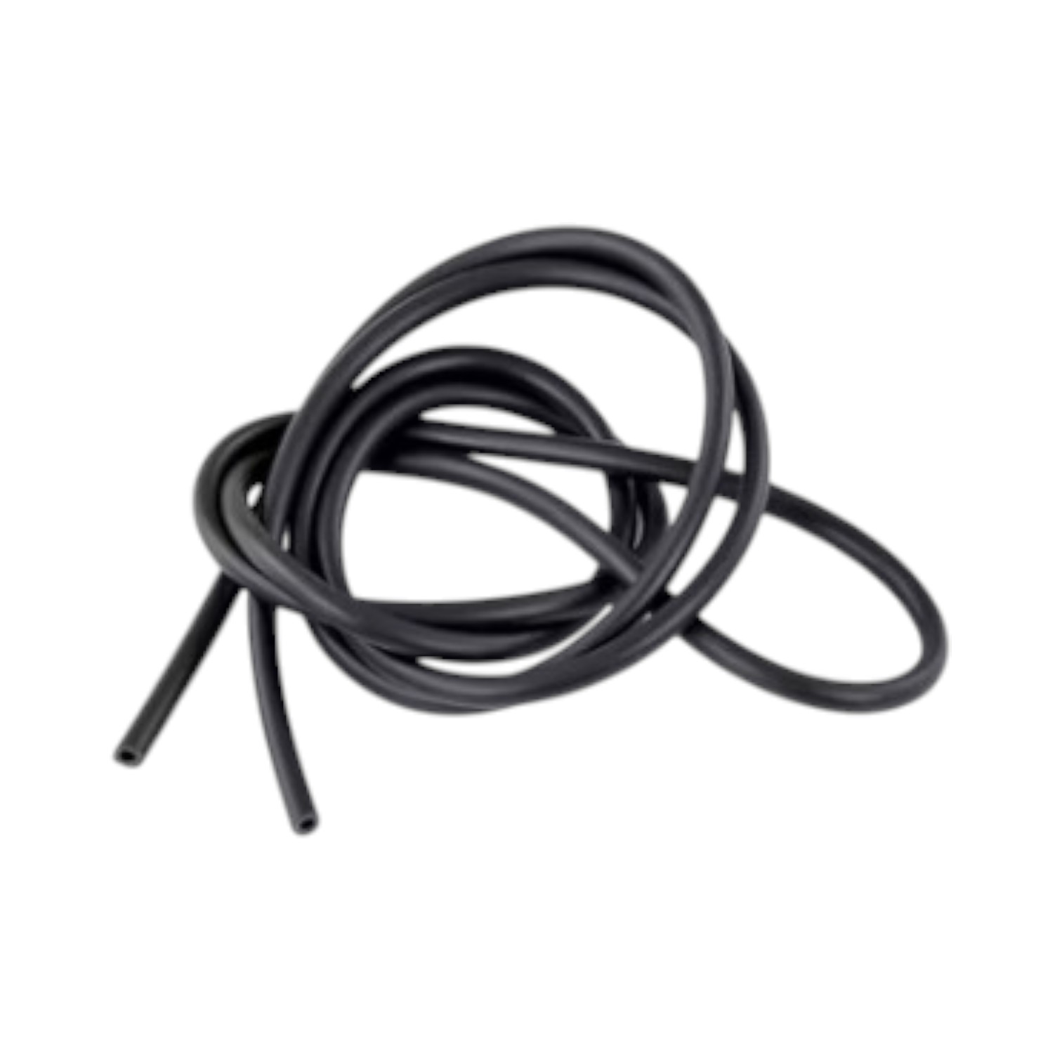 Rubber koord. Massief. Diverse diameter. Zwart. Per meter