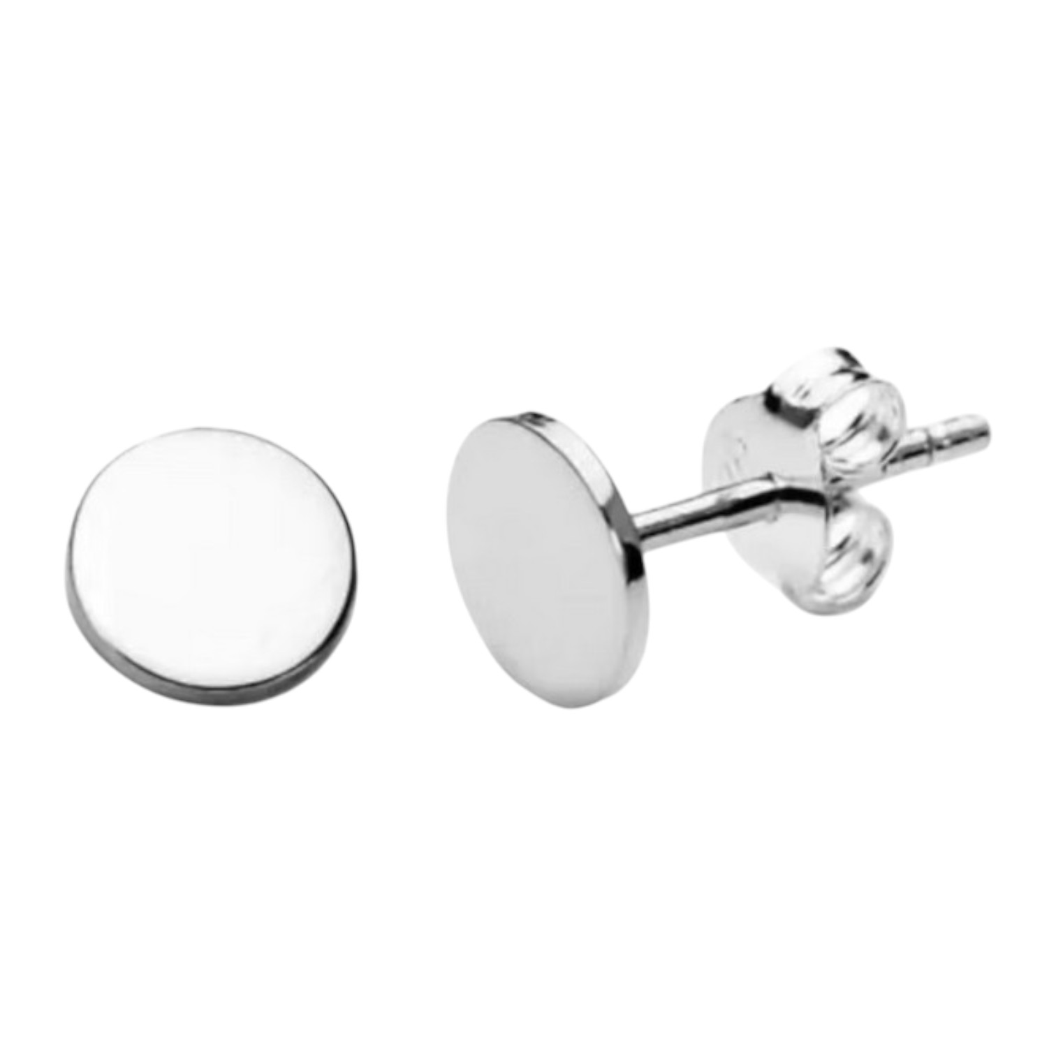 Oorstekers + schijf 925 + stoppers Diverse afmetingen (K-0724)