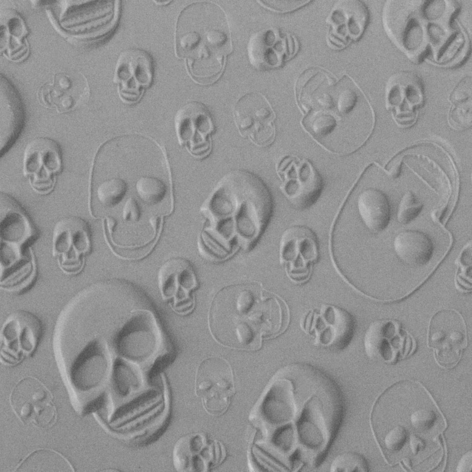Textuurmat Rubber ca 5*10 cm Skulls Embossed- 944 - Afbeelding 2
