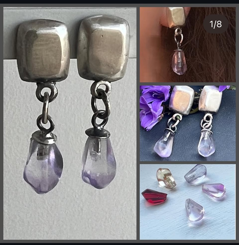 Glas kralen Tsjechisch glas. Half geboord. Set van 24 kralen. - Afbeelding 2