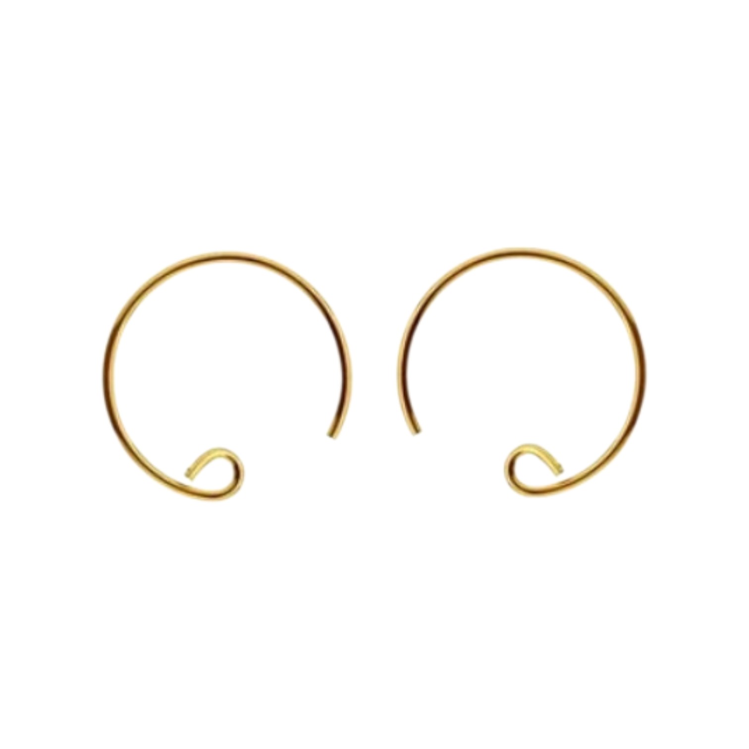 Oorbelhaakjes zilver 14K Verguld zilver. Ronde uitvoering