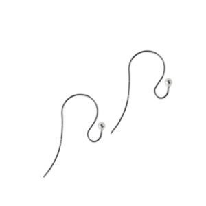 Oorbelhaakjes met bolletjes. Verzilverd. 5 Paar