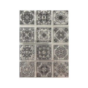 Stempelmat siliconen 19*15 vierkantjes 2