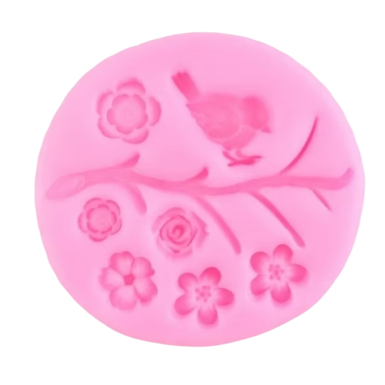 Siliconen mal takje met vogeltje en bloemetjes